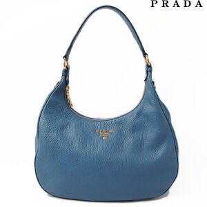 Prada DAINO Shoulder Bag Deerskin Leather Cobalt Blue